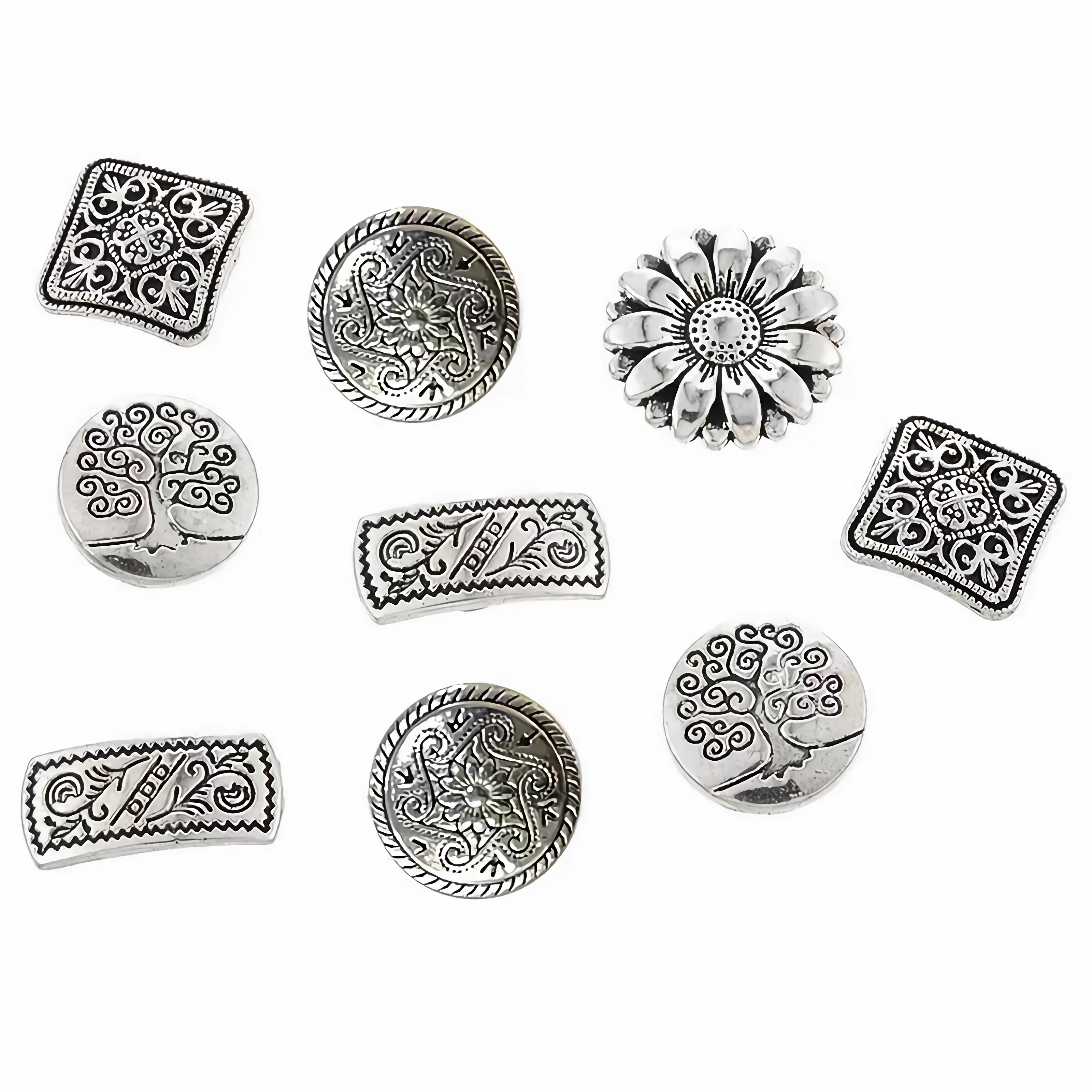 Description Picture 6 of itemCLYAIYLC Mixed Antique Silver Flower Decorative Metal Buttons for Sewing