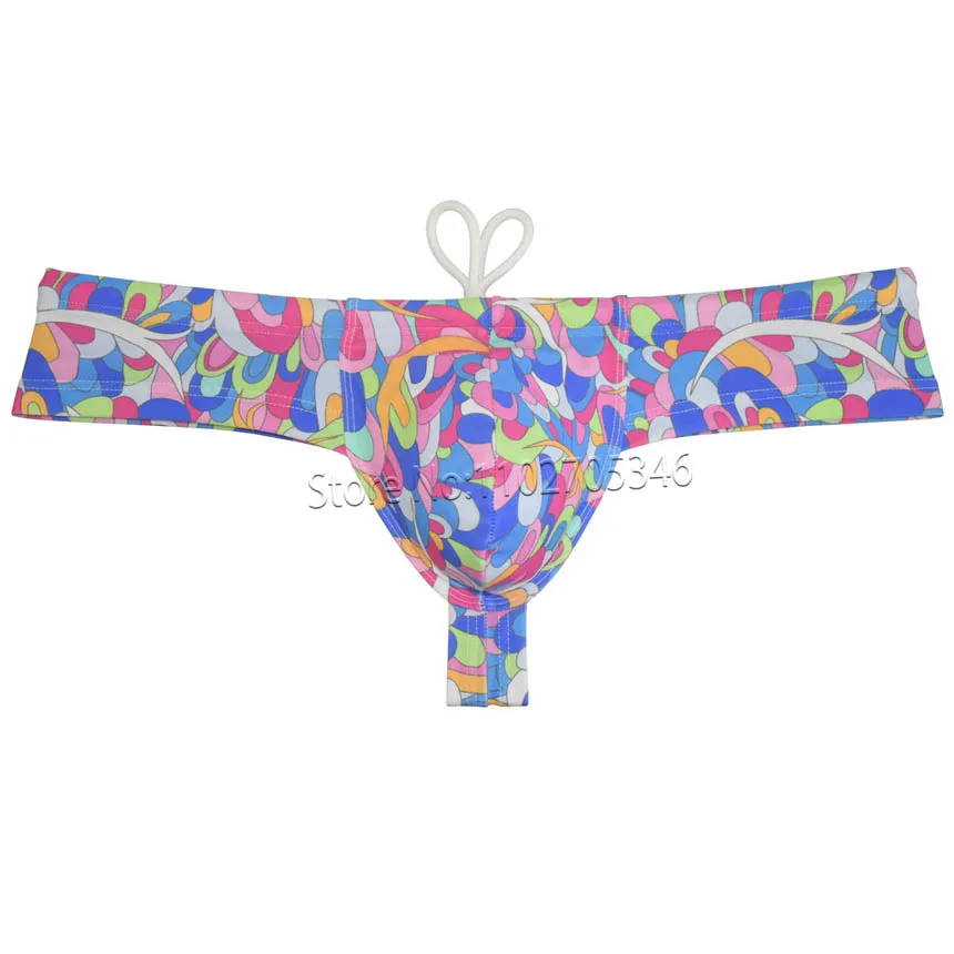 Men Swim Cheeky Boxer Male Enhancing Bikini Swimwear Swimsuit Geometric Color Padded Swim Boxers  Brazilain Trunks Bokserki