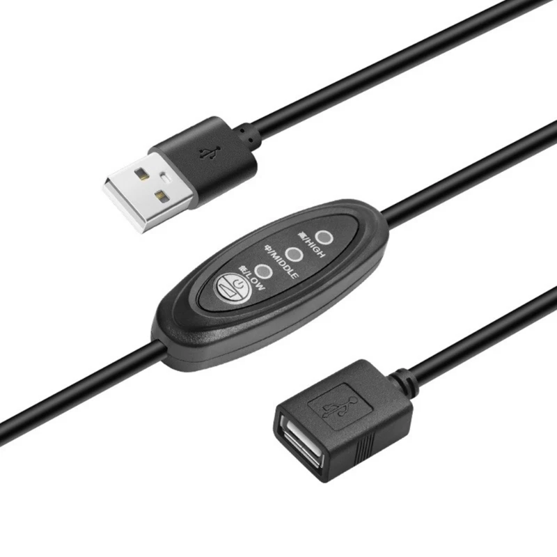 USB Extension Remote Control 5V 3 Speed Power Cable for USB Ceiling Fan LED Light Lamp Fan Speed Controller Cable