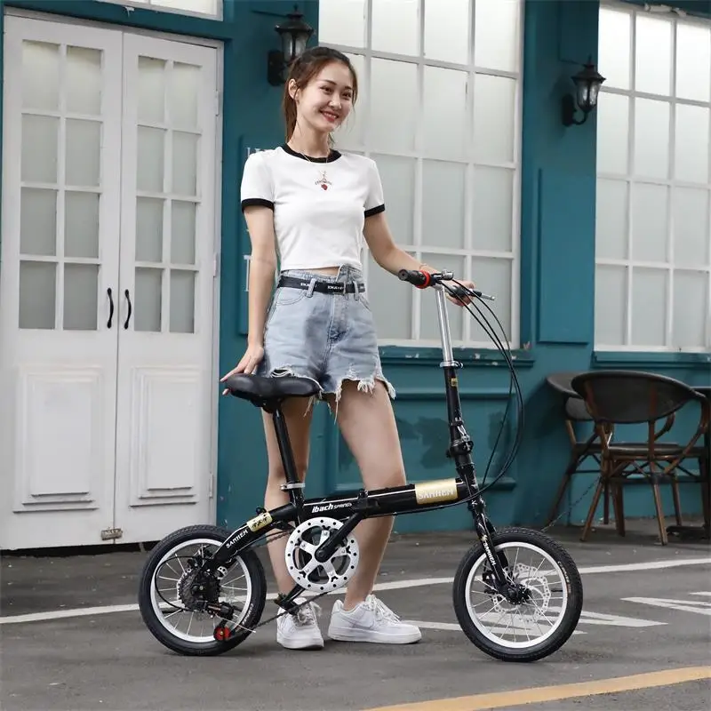 초경량 휴대용 14인치 접이식 자전거 성인 캐주얼 라이딩 자전거 삼리버 호스 부품 액세서리
