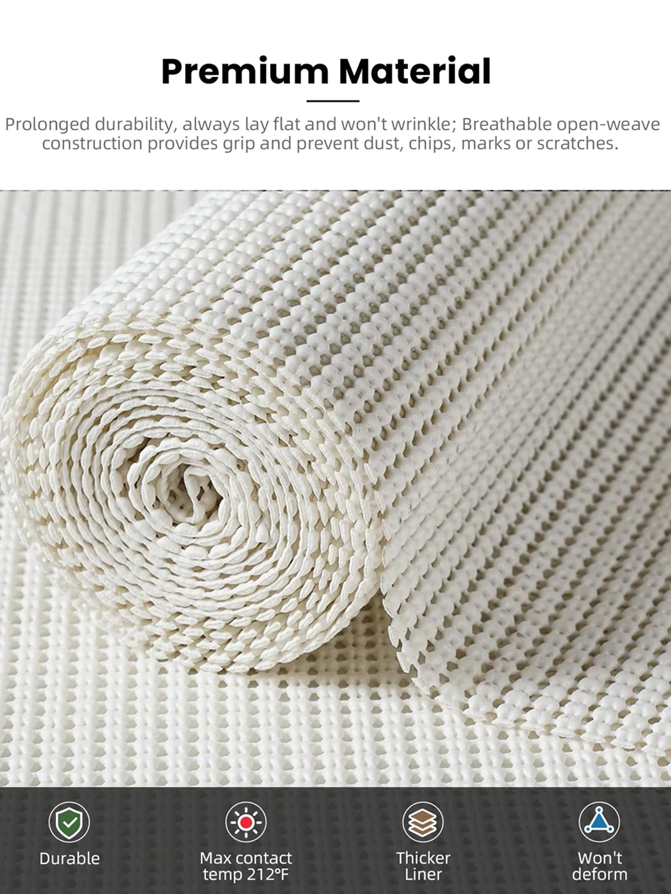 Silikon-Antirutschmatte, Antihaft-Antirutschmatte, verdickte Schubladenmatte für Schminktisch, Badezimmerschrank, Geschirraufbewahrungsmatte – Detail 1
