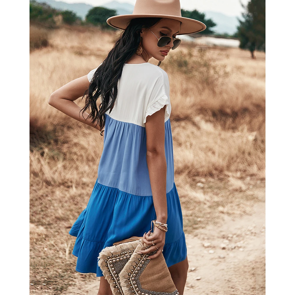 

Patchwork Large Hem Holiday Skirt Loose, Generous And Simple Belongs To Household Products Beautiful Atmosphere, Easy To Carry