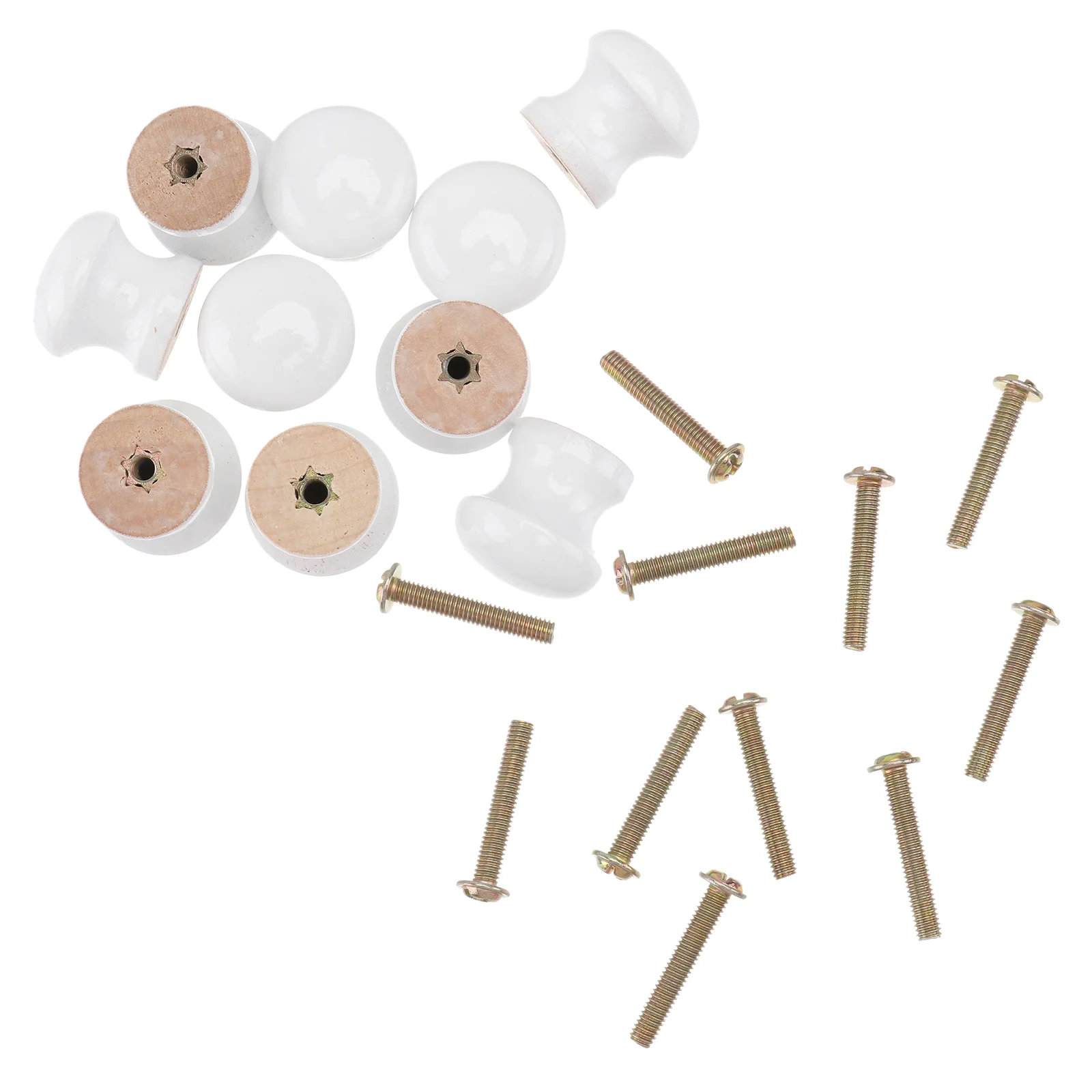 Door Knob Mushroom Handle Cabinet Drawer Cupboard Pull Handles White Knobs 10 Pcs furniture handles kitchen door handles ball lever knob