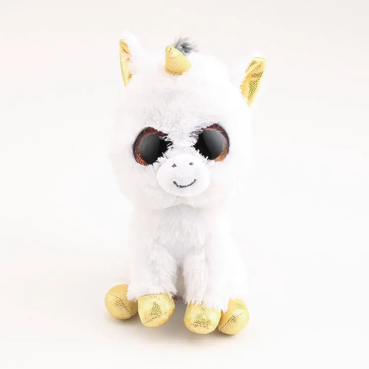 Ty Beanie Glitter Eyes White/gray/gold Pegasus Unicorn 6" 15cm Plush  Stuffed Animal Collectible Soft Doll Kawaii Christmas Gift - Movies & Tv -  AliExpress
