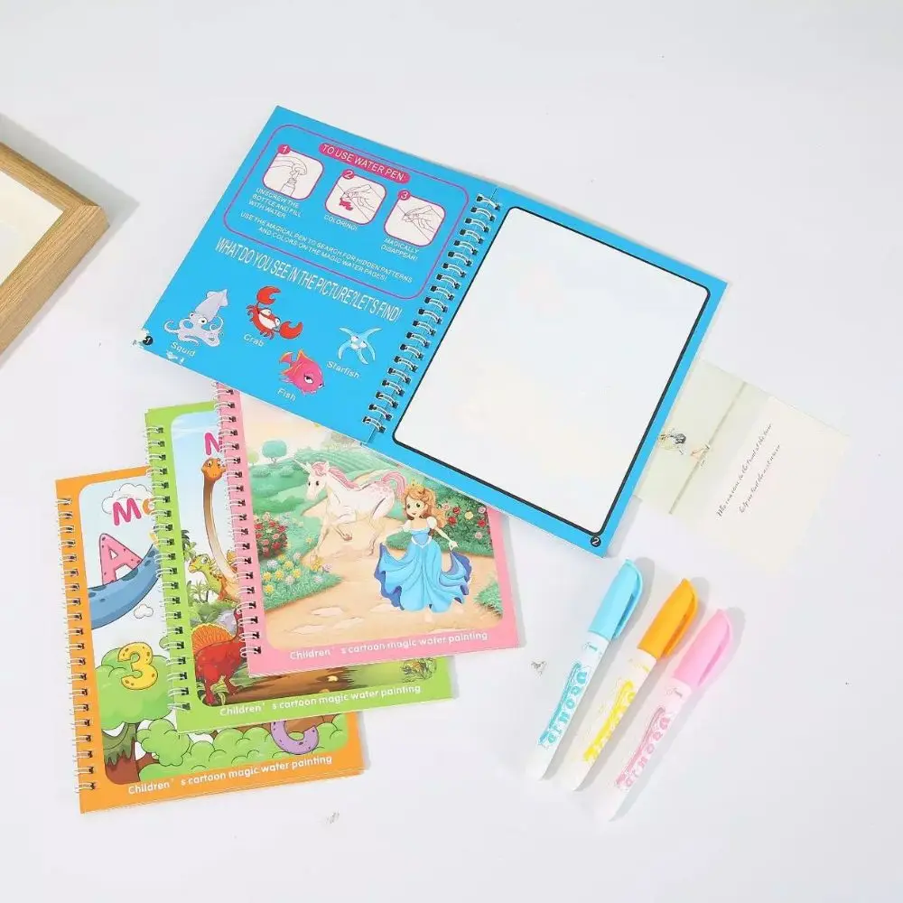 Magical Book Water Drawing Montessori Toys Reusable Coloring Book Early Education Toys Dinosaur Princess Ocean World Letters 6