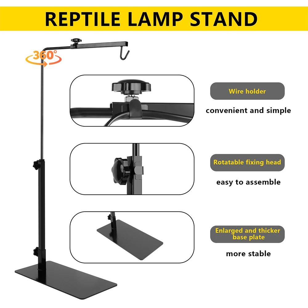 Reptile Heating Lamp Holder Amphibious Pet Accessories UVA E27 Lamp Stand Reptile Spotlight Cover Amphibious Heating Shade