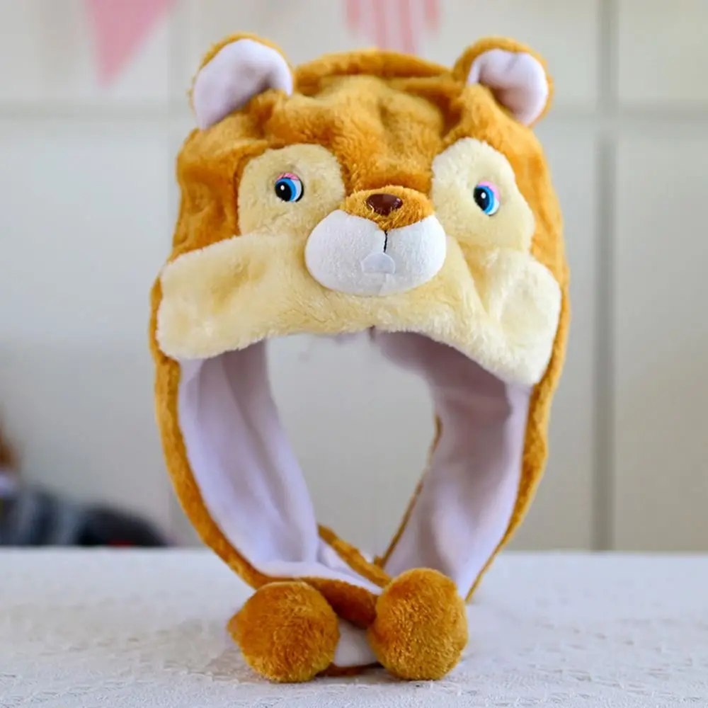 Gehörschutz Cartoon Moving Hat Tier Halswärmer Tier Earflap Hut Ohrenschützer Earflap Cosplay Party – Detail 9