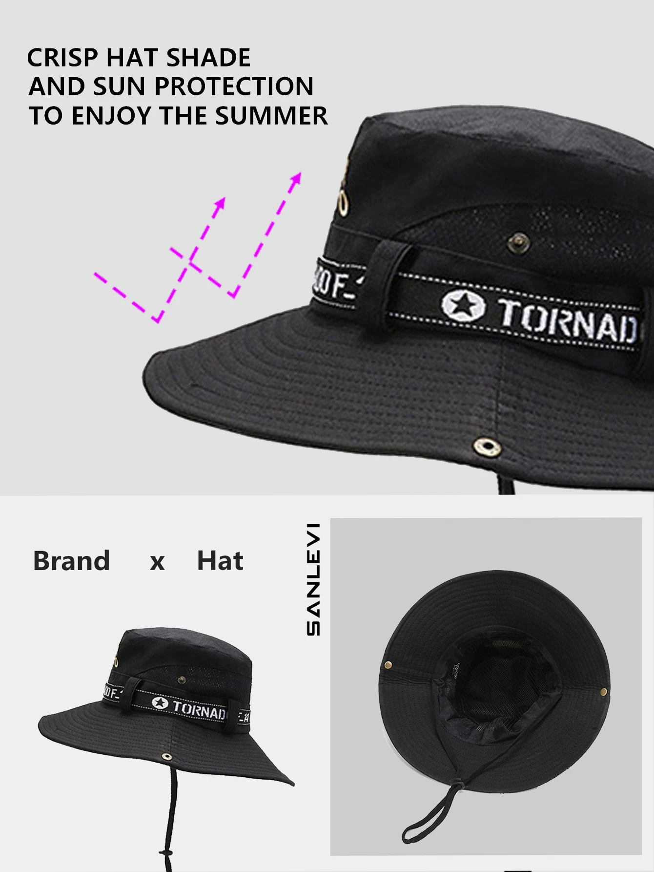 Summer Bucket Hat Men Women Sunscreen Fishing Hat Outdoor Breathable Fisherman Cap Hiking Climbing Camping Uv Protect Windproof