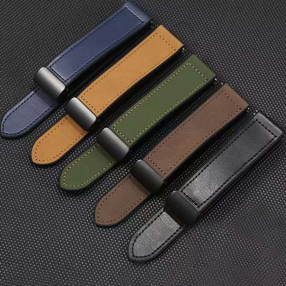 Premium Leather & Silicone Watch Strap - Universal 22mm/20mm