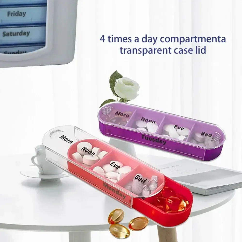 7/14/28 Days Pill Medicine Box Weekly Monthly Tablet Holder Storage Organizer Container Case Pill Box Splitters