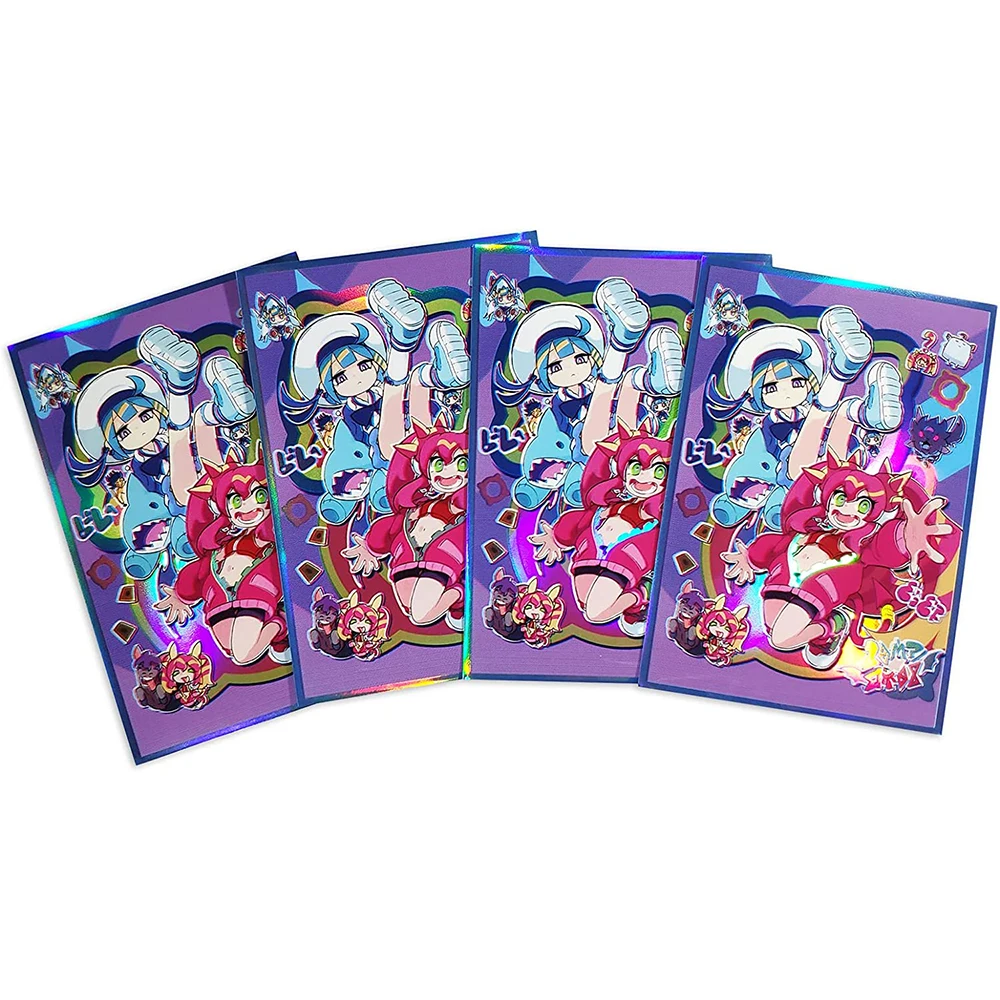 100PCS 63x90mm Trading Cards Protector Holographic Animation YuGiOh Card Sleeves Shield Laser Cute Card Deck Cover Japanese Size a5 3 hole card storage bag 1 2 4 6 pockets collection book 4r 6inch 10×15 photo wedding album trading game star cards protector