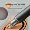 M&G 0.5mm 4pcs Black Push Action Gel Pen 7-Layer Ink Control Ultra Smooth More Stable Needle Tip Cone Ink Signature Pen 3