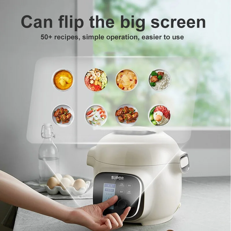 SUPOR Household Smart Rice Cooker 4L Ceramic Crystal Non-stick Inner Pot  3-8 People Micro-pressure Steamed Cake Function - AliExpress