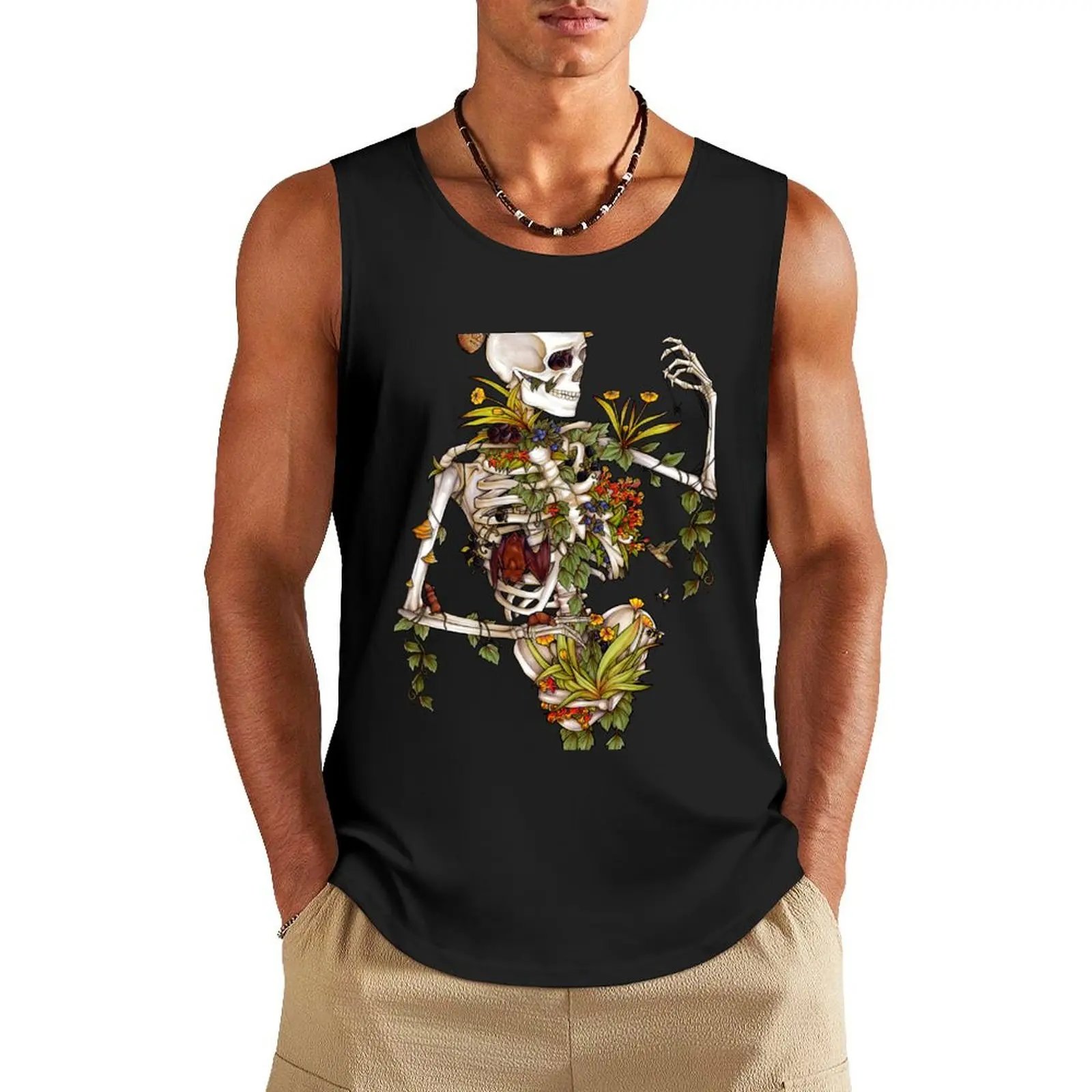 

Bones and Botany Tank Top men clothes Gym t-shirt man training weight vest Fitness men clothing