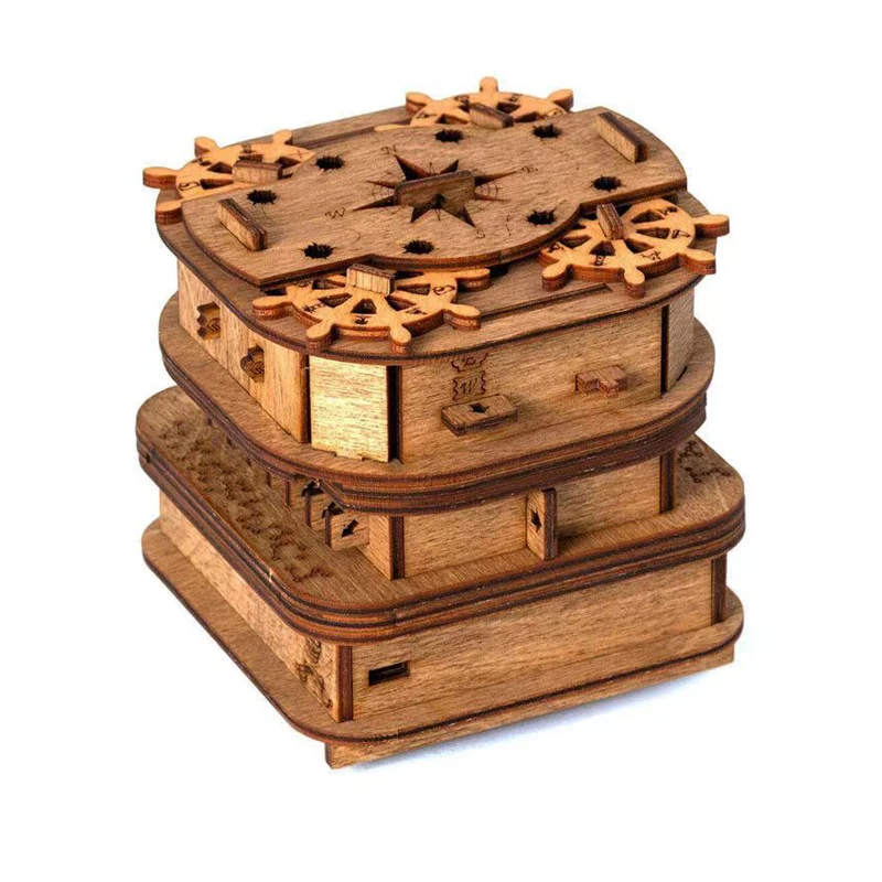 Secret Lock Box - Escape Room Wood Puzzle Box  Secret lock box, Wooden  puzzle box, Wood puzzle box