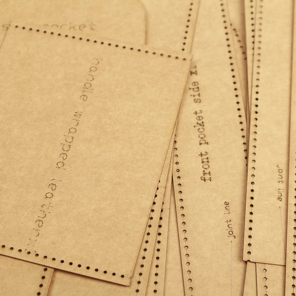 Leather Kraft Backpack Die Cutting Kraft Paper Sewing Pattern Hollowed Stencil Template 31x22x11cm diy leather sewing kit leather craft template sewing template