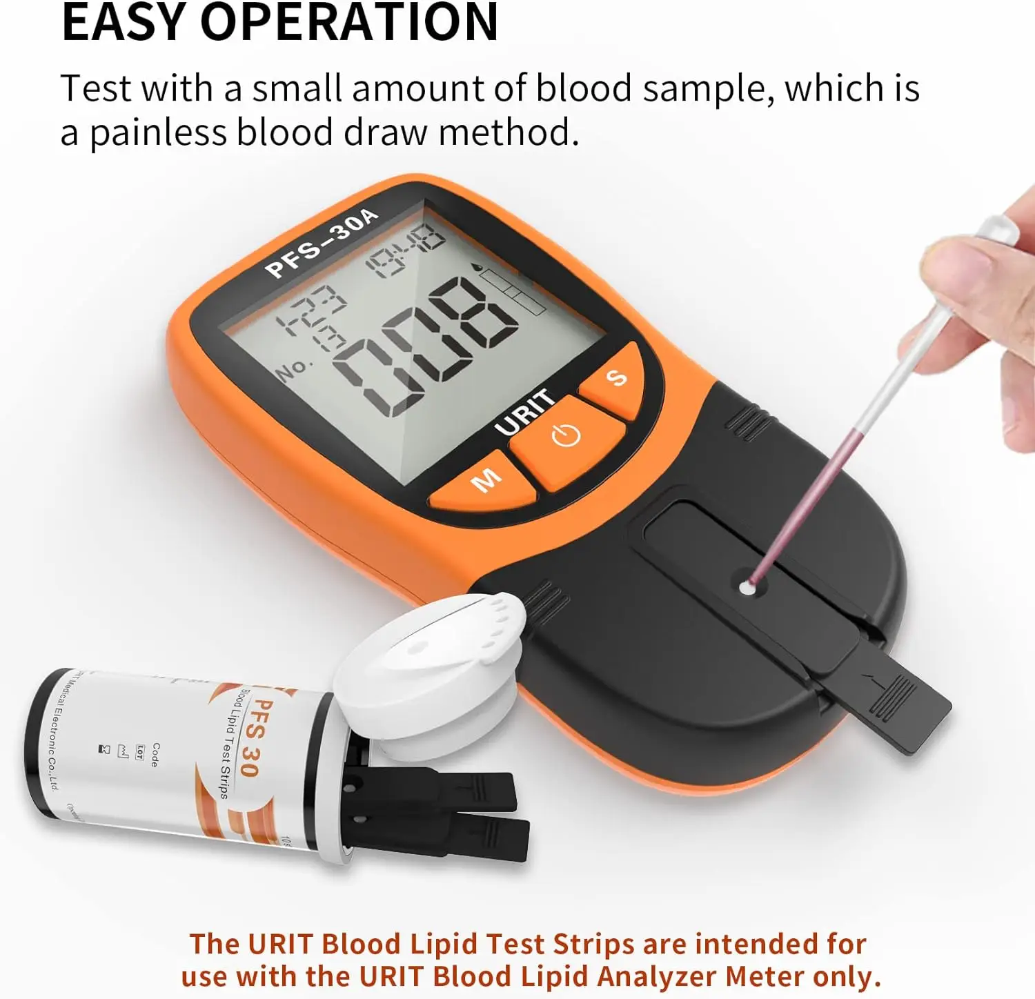 5 In 1 Blood Lipid Detection Instrument with 10 Cholesterol Detection Strips for Rapid Blood Lipids