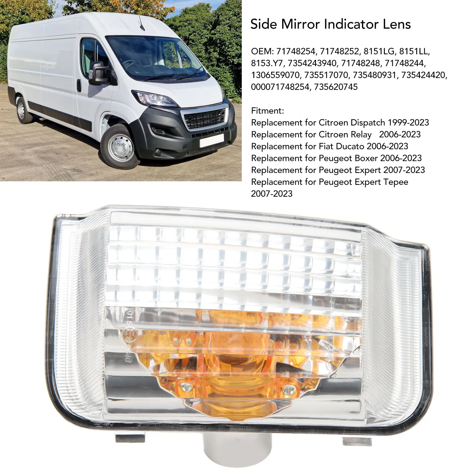 Per Fiat Ducato Laterale Calotta Specchietto E Indicatore Con Lampadina SX Lato - Foto 8