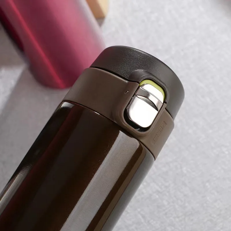 Stainless Steel Bouncing Cover Vacuum Flask Thermos Water Bottle