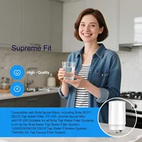 ไส้กรองน้ำ 3 ชิ้น สำหรับระบบกรองน้ำ Brita แบบติดก๊อก  ไส้กรองคาร์บอนกัมมันต์ อุปกรณ์ครัว สีขาว 3