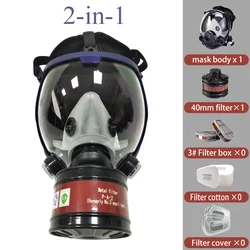 Enhanced Full Face Industrial Respirator Mask with 40mm Activated Carbon Filter (Organic 2in1)