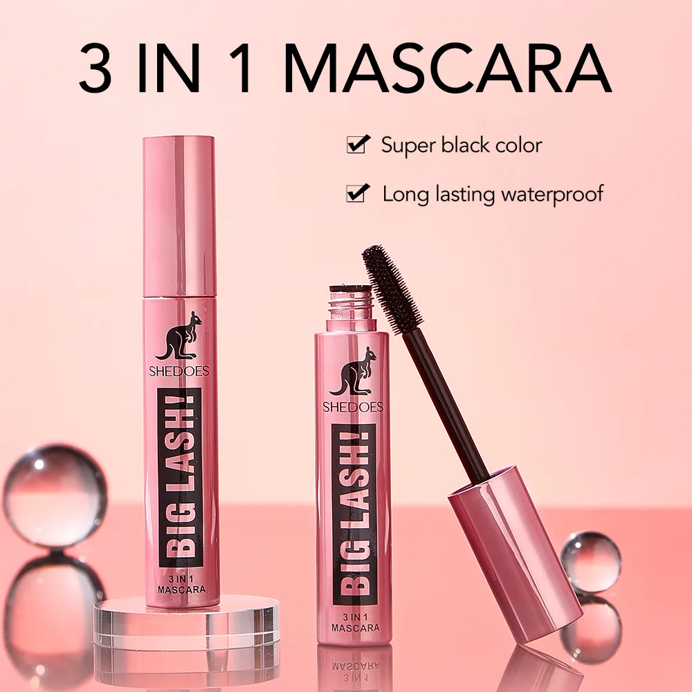 

Black Mascara Waterproof, Moisturizing, Thickening and Lengthening Lashes Professional Eye Makeup 10ML Large Capacity