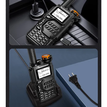 UVK5 AM/FM/DTMF walkie Talkie 200 Channel Type-C Charging Three Frequency Receiving walkie Talkie NOAA Weather Forecast, with Fl 2