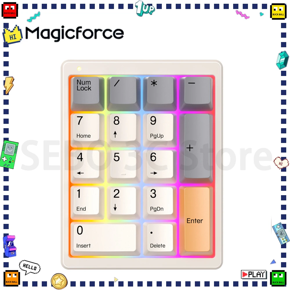 

Magicforce MF17 Numpad RGB Support VIA Hot Swap 17Keys PBT Keycap Ergonomics Mini Wired Keyboard Pc Gamer Accessories Office Mac