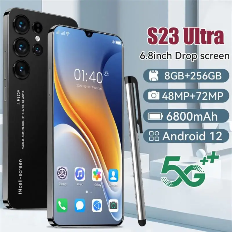 

S23 Ultra смартфон с 5,5-дюймовым дисплеем, ОЗУ 8 Гб, ПЗУ 2023 ГБ, 64 мп