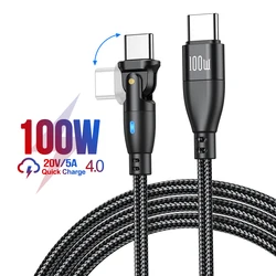 High - Power 100W USB - C to USB - C Fast Charging Cable with 180 - Degree Rotation - 0.5m (100W Black for TypeC)