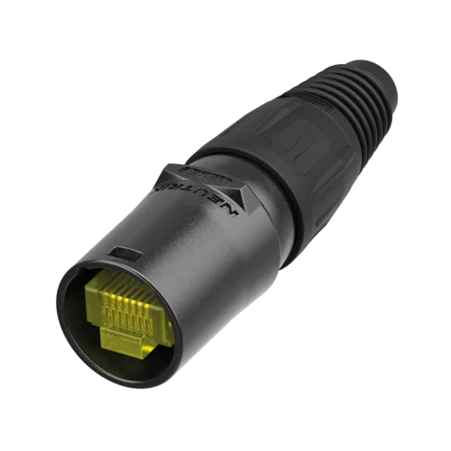 Neutrik etherCON RJ45 CAT5 Network Plug Male NE8MX-B-1 Cable connector carrier consists of a black chromium shell 3.5-8mm Cabl
