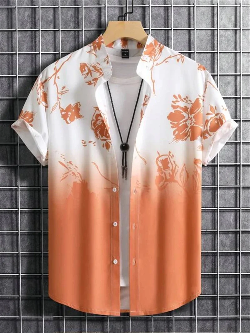 Summer Flower 3D Print Top Men Summer Hawaii Beach Shirts Outdoor Party Breathable Short Sleeve Street Social men casual shirt,men hawaiian shirt