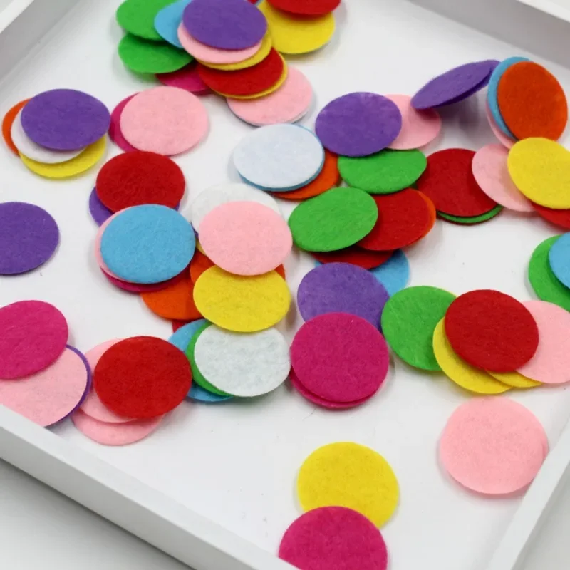 

Textile Cloth Circular Flower Headwear Negative Film Felt Gasket Kindergarten Early Education DIY Patch Accessories 1000 Pieces