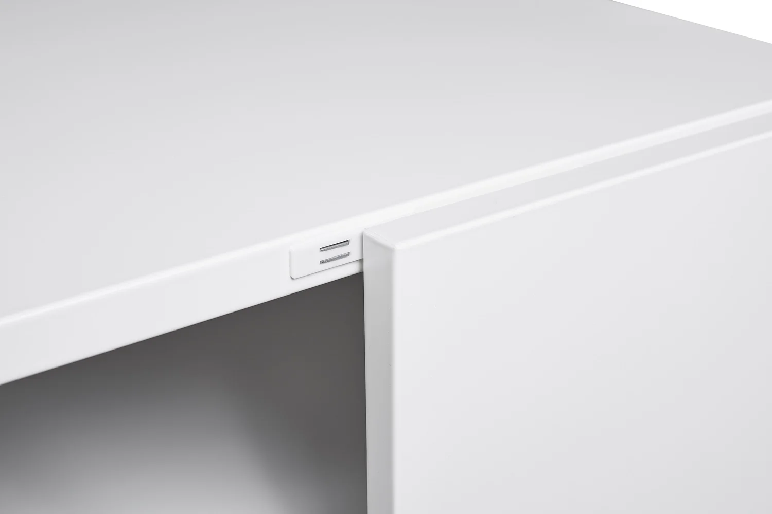 Metal Printer Stand With Storage, Mobile Printer Table With Wheels Door Adjustable Shelf File Cabinet, For Home Office, White – Detail 14
