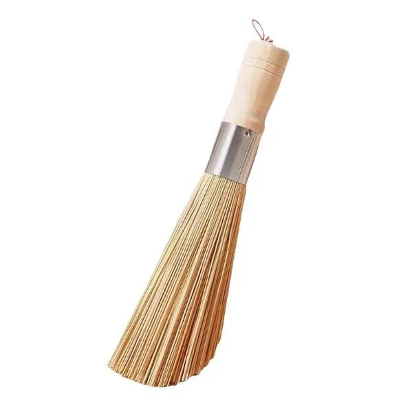 Eco-Friendly Bamboo Pot Brush with Solid Wood Handle