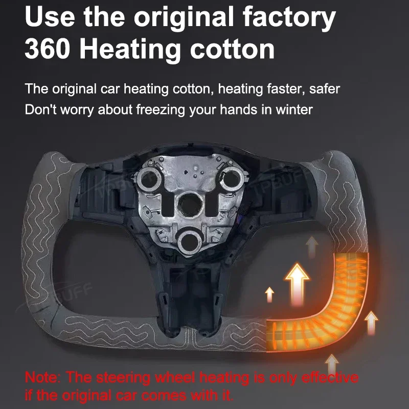 Yoke Handle Steering Wheel for Tesla Model Y 3 With Heating Model X Style Personalized Racing Leather Carbon Fiber 350mm,racing steering wheel