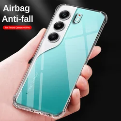 Clear Shockproof Soft Silicone Phone Case - Protective Back Shell Cover for Camon 40 Pro 4G (Clear)