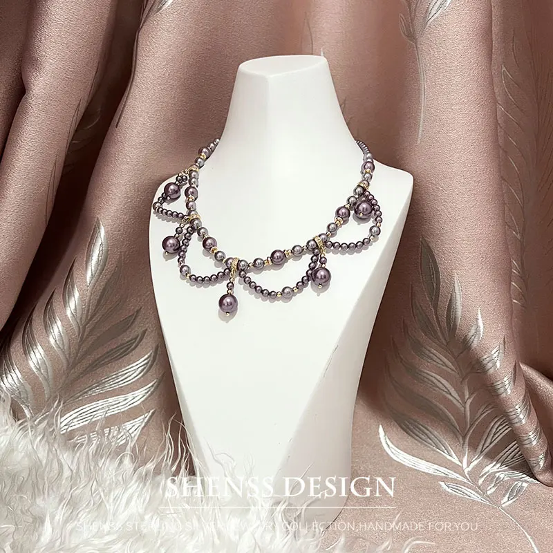 Exclusive Design of Imitation Pearl Necklace In Palace Style
