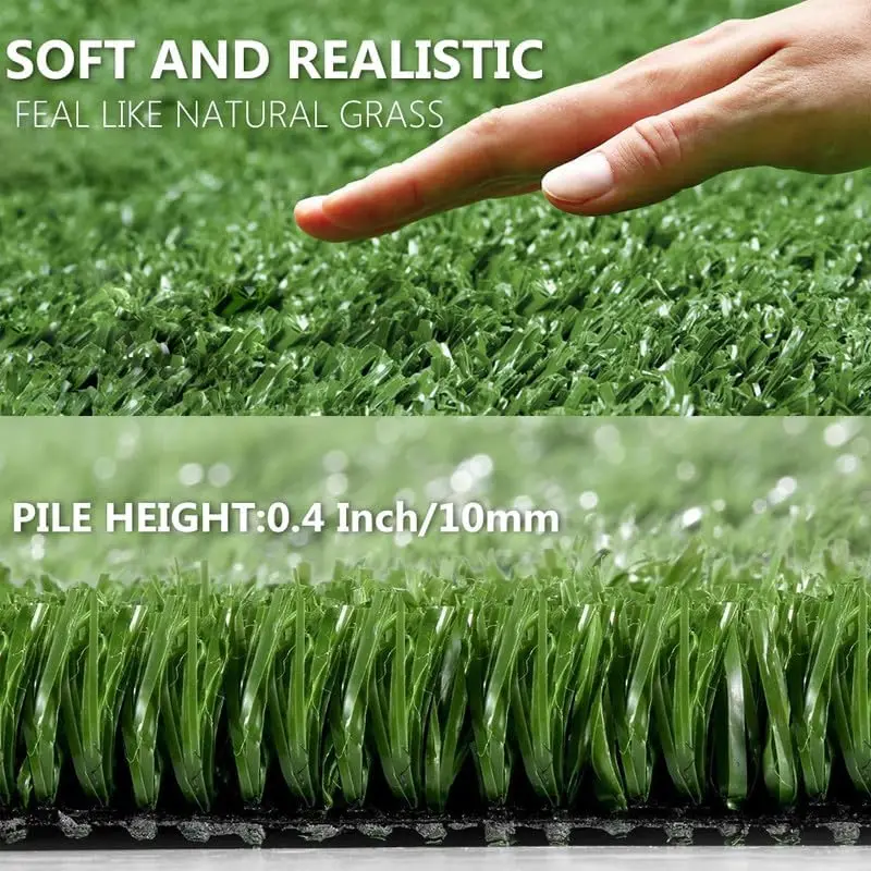 Fake Grass Artificial Turf 13FT X 82FT 0.4 Inch Pile Height Synthetic Garden Grass Lawn Rug Soft Astroturf Mat for Pets