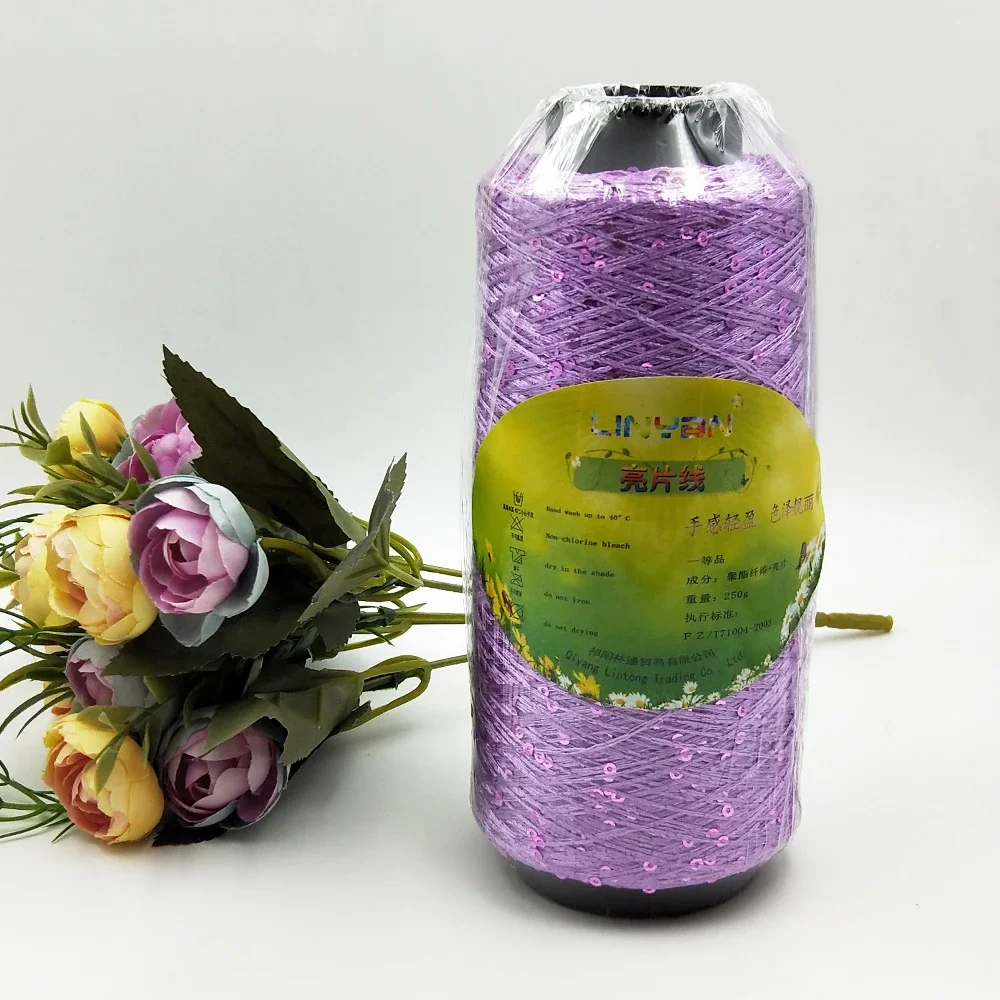 1pcs, 250g, Sequin Yarn for Knitting, Knit Sweater Yarn, Coat Match Yarn, DIY Handwork threads, Polyester Crochet Yarn, Glitter