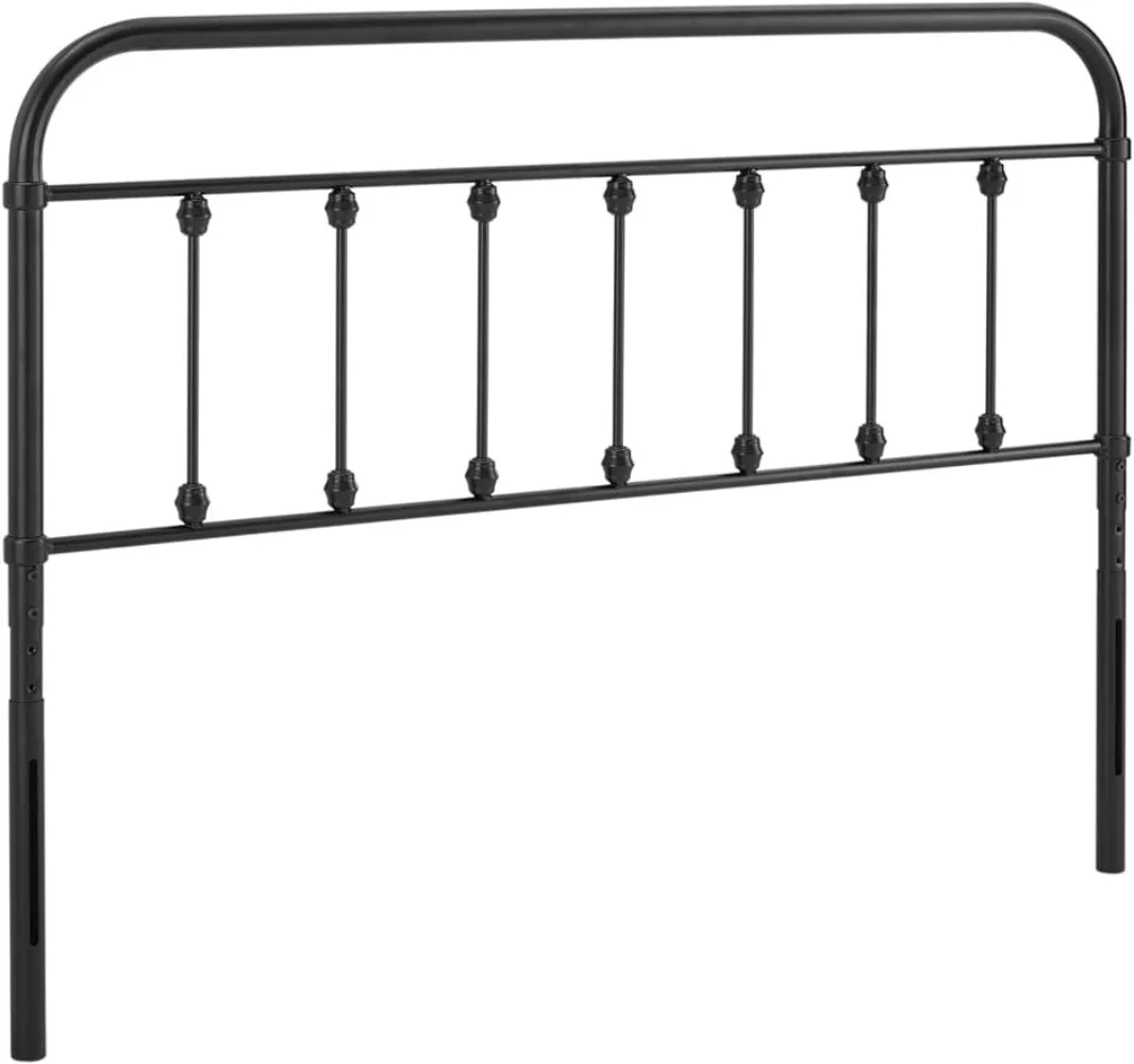 

Modern Farmhouse Metal Adjustable Height Versatile Headboard, Black, Queen