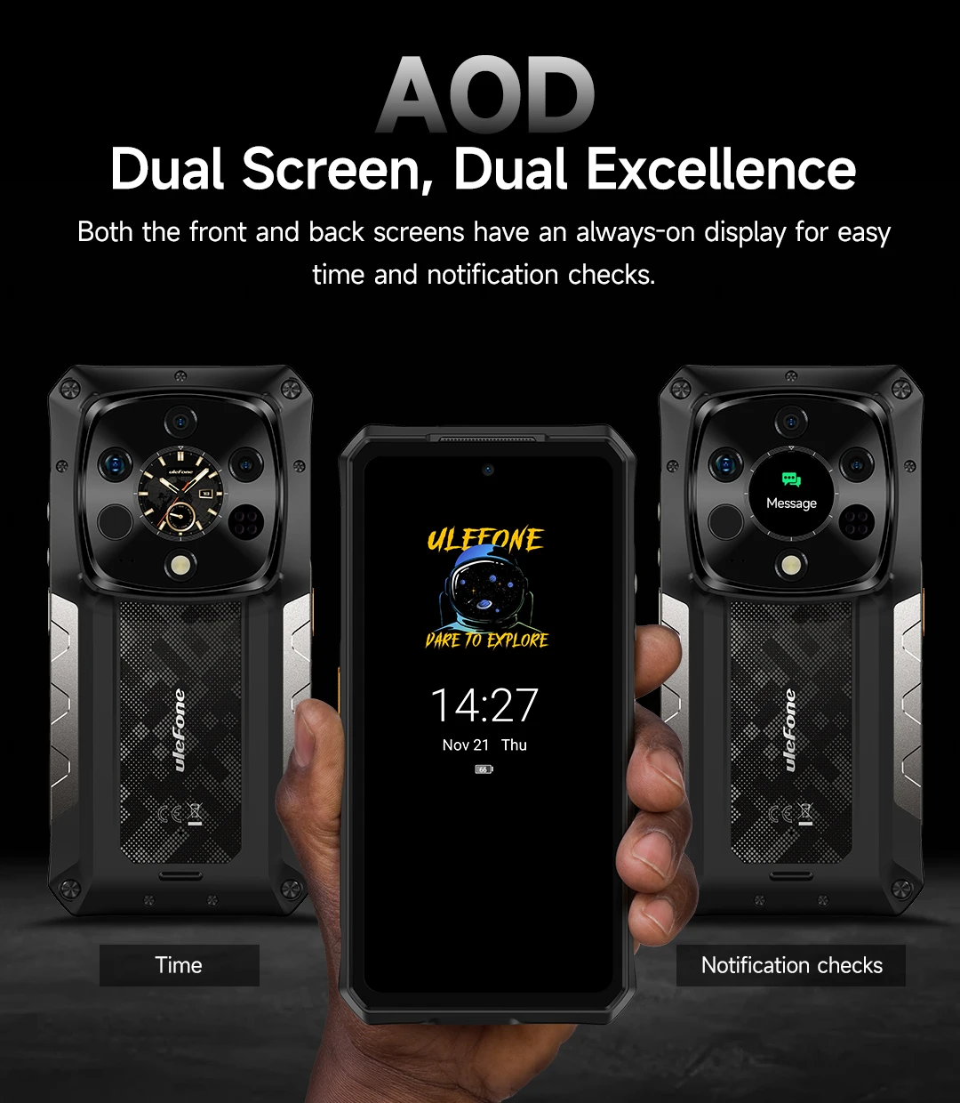 Ulefone AI Armor 28 Ultra 5G Thermal Imaging Rugged Phone MTK Dimensity 9300+ AMOLED Android Smartphone 1TB ROM Mobile Phone