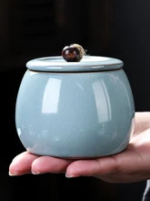 Ru Kiln Tea Jar zamknięte puszki Retro zbiornik duży ceramiczny Pu #039 er schowek opakowanie na herbatę tanie i dobre opinie CN (pochodzenie) Chinese style Dehua county XYDP508 Independent Real shot
