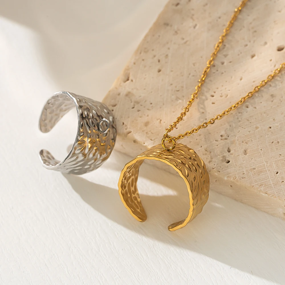 5 Stück verstellbare Edelstahl-Ringe aus Edelstahl, flach, breites Band, Manschettenringe, offene Basis mit Schlaufe für die Herstellung von DIY-Fingerschmuck – Detail 6