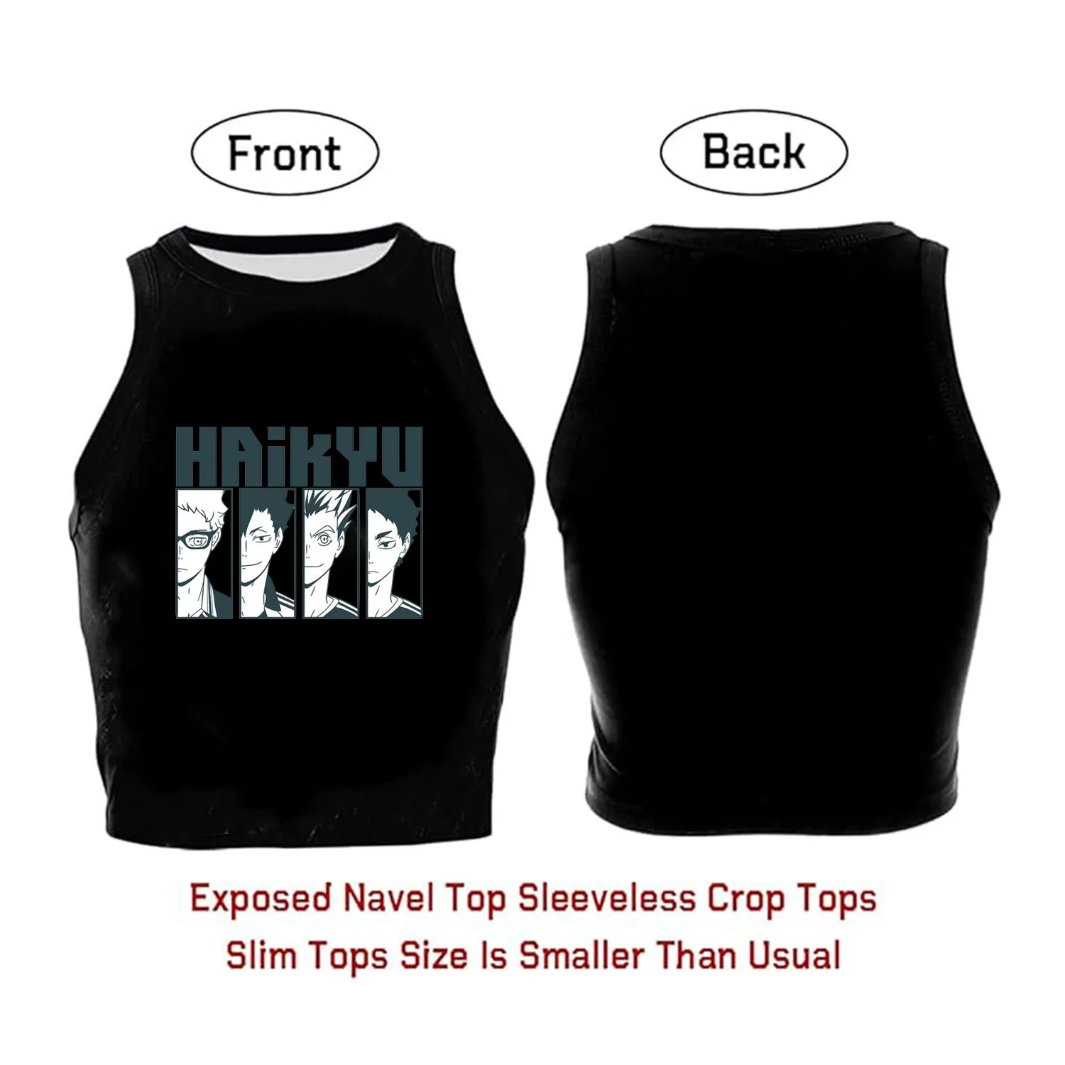 Nadanbao Japanische Anime Crop Tops Frühling Sommer Ärmellose Tank Tops Sexy Frauen Mode Streetwear Y2K Westen Haikyuu Kleidung – Detail 13
