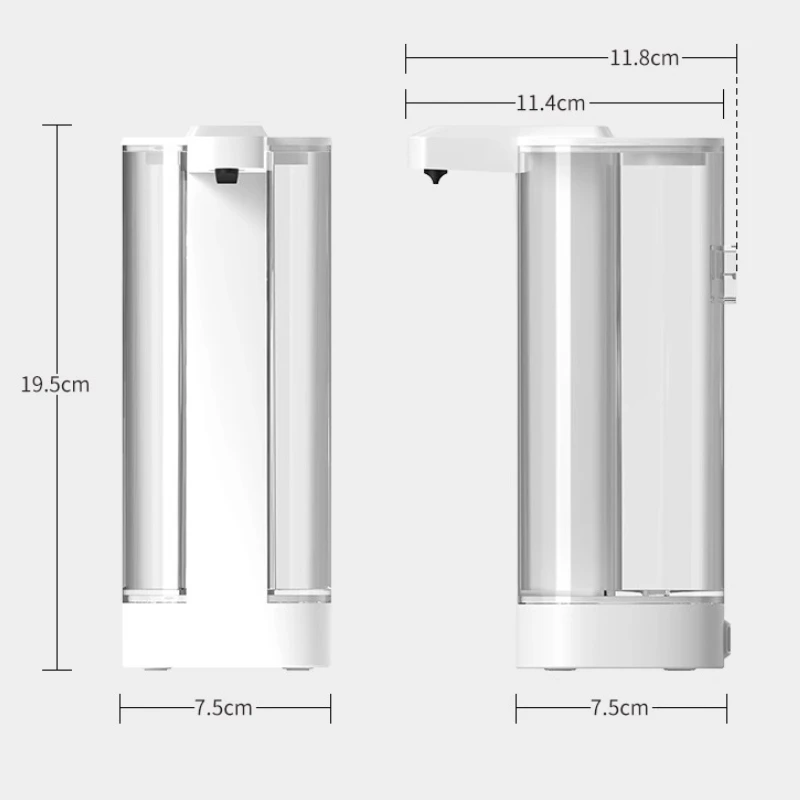 500ML Automatic Soap Dispenser Waterproof IPX5 Touchless Soap Dispenser Type C Rechargeable Wall Mount Hand Dish Auto Dispenser