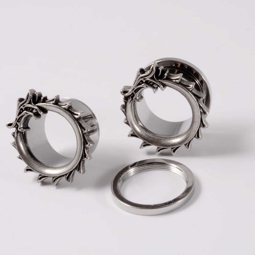 Piercing Jewelry Ear Piercing Jewelry Body Piercing Jewelry Body Jewelry 1PC Punk Stainless Steel Skeleton Ear Stretchers Tunnel External Thread Vintage Ear Gauge Plugs Expander Body Piercing Jewelry
