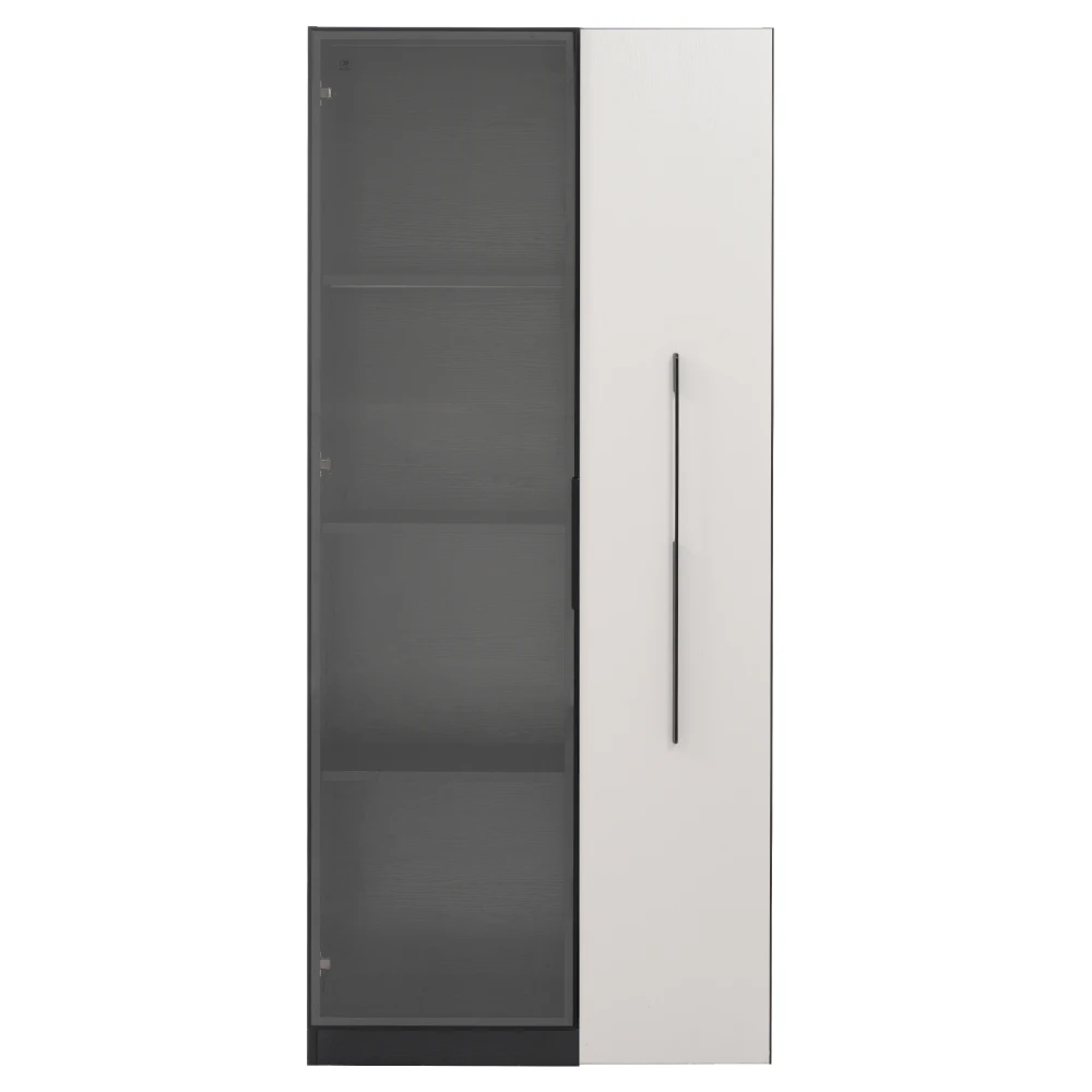 70×40×160cm Moderne große Vitrine mit Glastüren, seitlichen Schubladen und integrierter LED-Beleuchtung, vielseitiger Weinschrank, Bücherregal – Detail 30