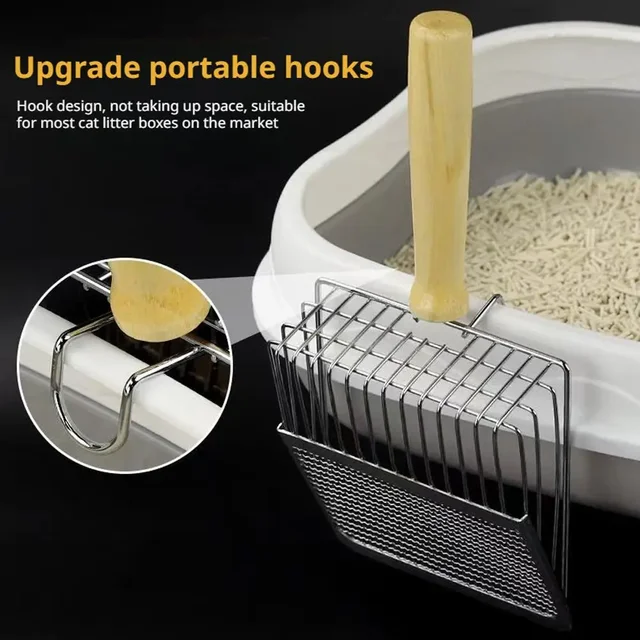 @Dog Cat Clean Feces Supplies Stainless steel shovel Cat Litter Scoop Reduces Dust Metal Long Handle Scoop Pet Cleanning Tools ﻿ 4