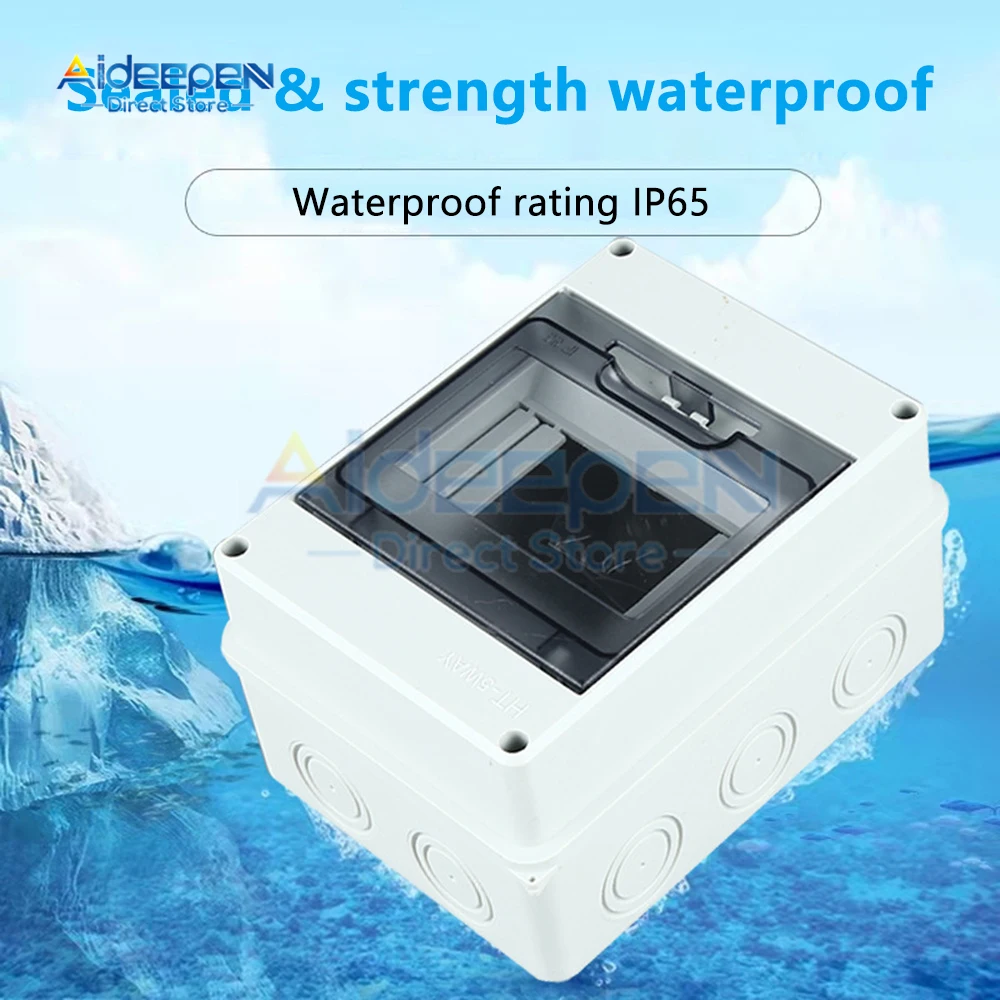 2/3/5/8/12 Ways Outdoor Waterproof Electrical Distribution Box Circuit Breaker MCB Power ABS Plastic Junction Wire Box IP65 for Electrical Junction Box Electrical Box Electrical Distribution Box